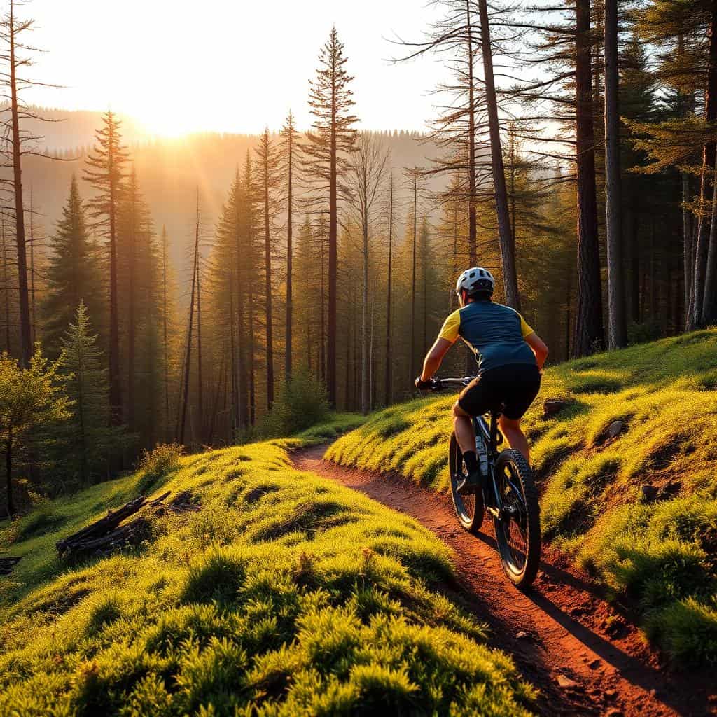 Biker na singletracku v Jeseníkách