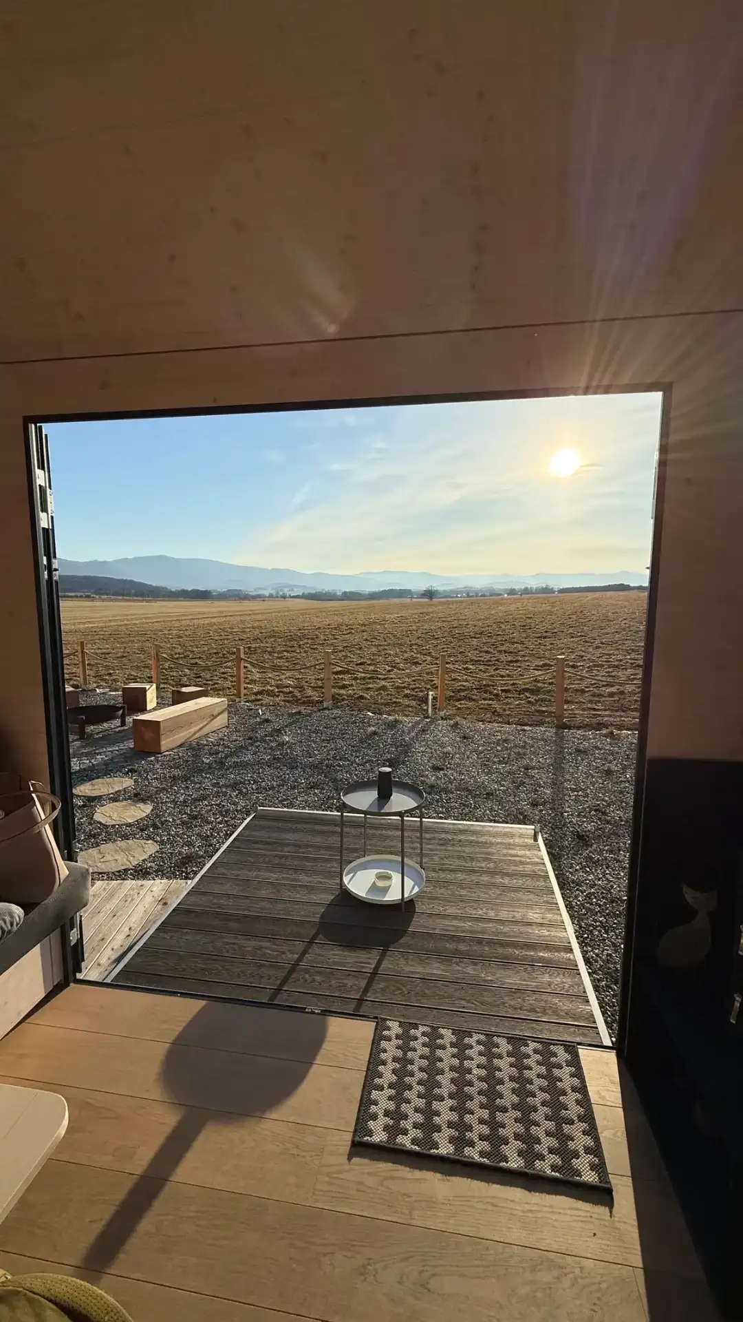 View from tiny house Hutka to Rychlebské mountains — Johanka glamping